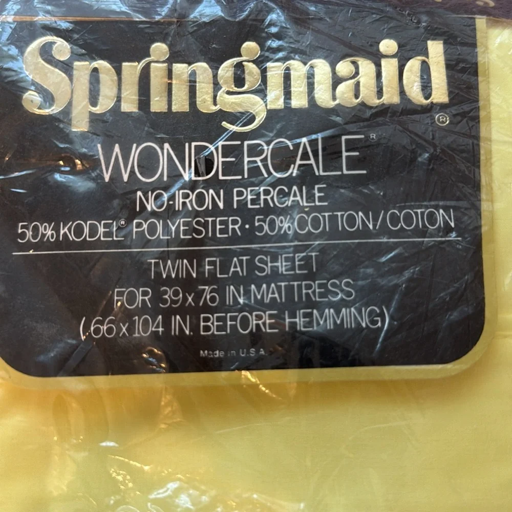 Springmaid Yellow Wondercale Sheet Twin vintage
